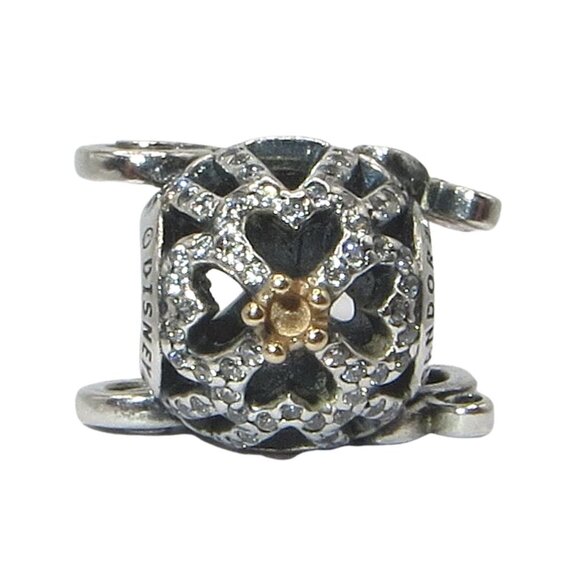 Pandora Disney Cinderella Pumpkin Coach 14k Gold CZ & SS .925 Charm 791573CZ - Picture 7 of 9